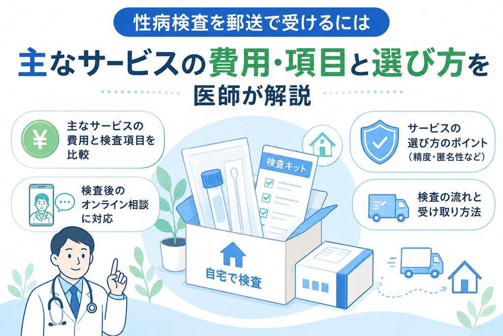 性病検査を郵送で受けるには｜主なサービスの費用・項目と選び方を医師が解説