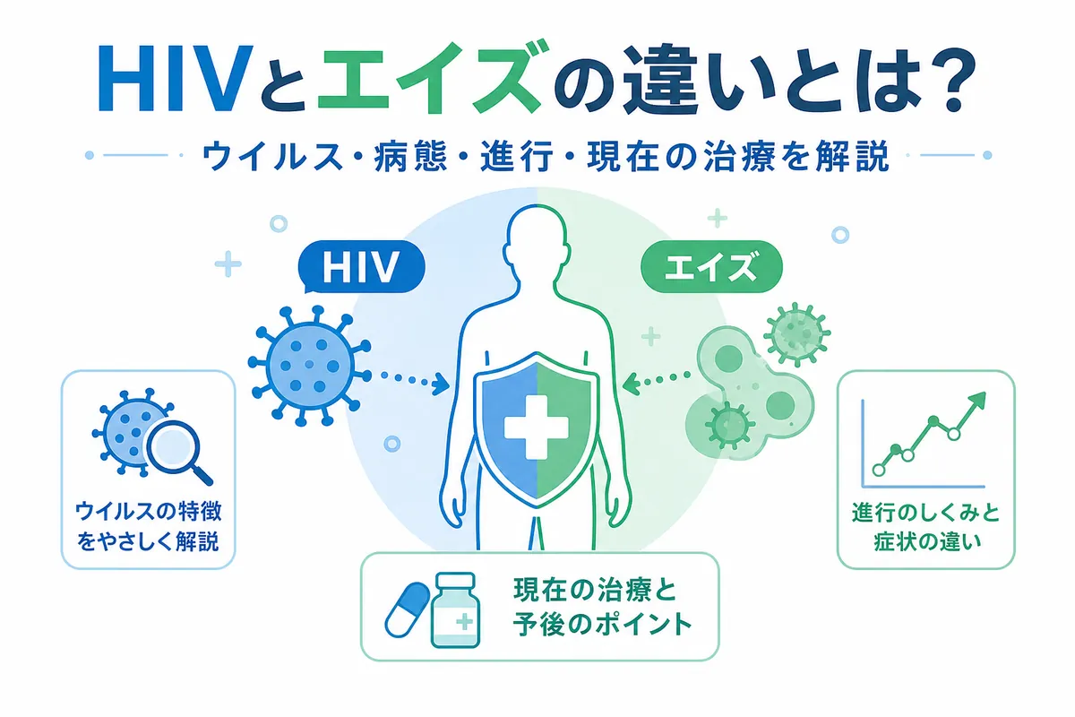 HIVとエイズは同じ病気ではない？ウイルス・病態・進行・現在の治療を解説