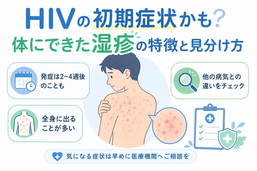 HIVの初期症状かも？体にできた湿疹の特徴と見分け方