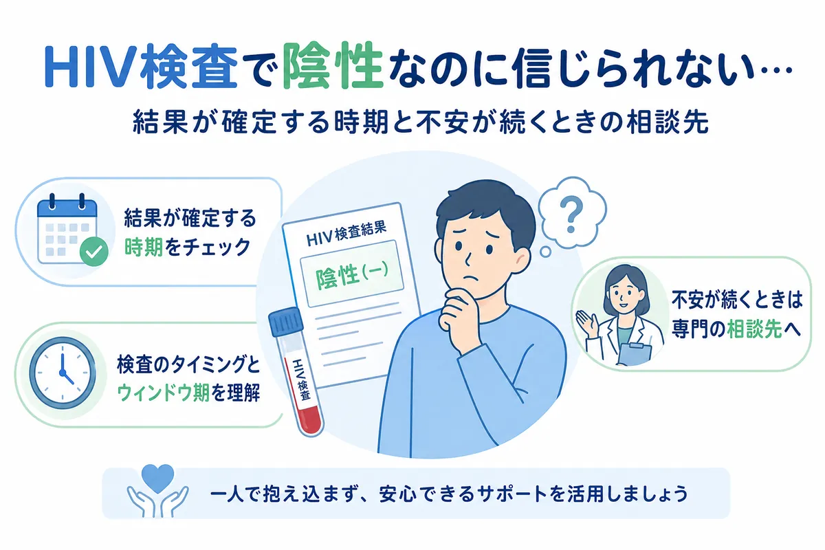 HIV検査で陰性なのに信じられない…結果が確定する時期と不安が続くときの相談先