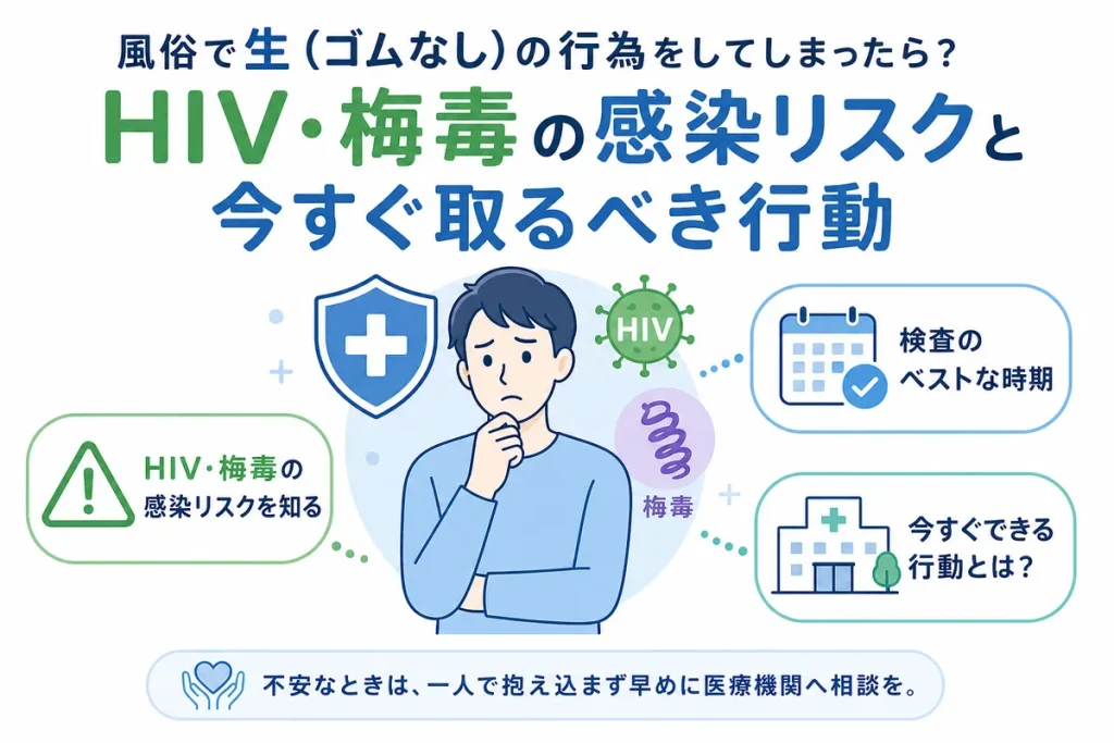 風俗で生（ゴムなし）の行為をしてしまったら？HIV・梅毒の感染リスクと今すぐ取るべき行動
