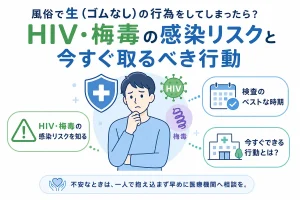 風俗で生（ゴムなし）の行為をしてしまったら？HIV・梅毒の感染リスクと今すぐ取るべき行動