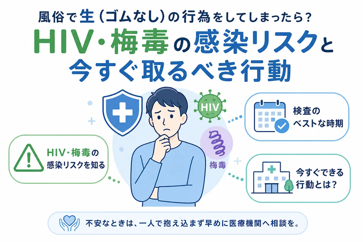 風俗で生（ゴムなし）の行為をしてしまったら？HIV・梅毒の感染リスクと今すぐ取るべき行動