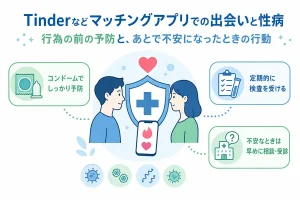 Tinderなどマッチングアプリでの出会いと性病｜行為の前の予防と、あとで不安になったときの行動