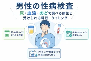 男性の性病検査｜尿・血液・のどで調べる病気と受けられる場所・タイミング